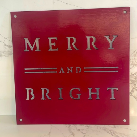 Magnolia Market Metal “Merry and Bright” wall hanging - Picture 1 of 7